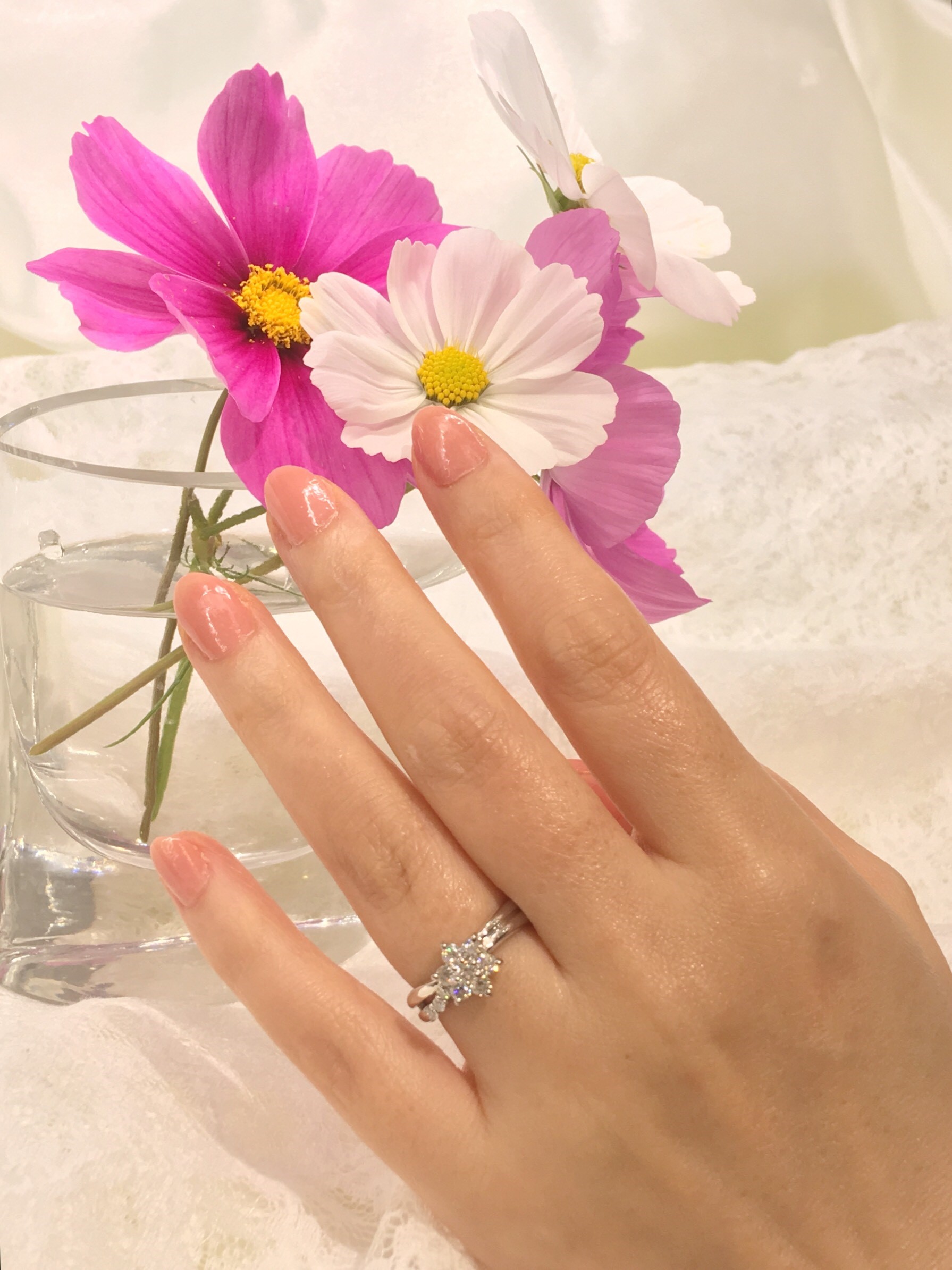 ハート ｷｭｰﾋﾟｯドのスイートテンダイヤモンドフラワーリング 京都で婚約指輪 結婚指輪 ダイヤモンドが卸価格で安い レハイム京都店