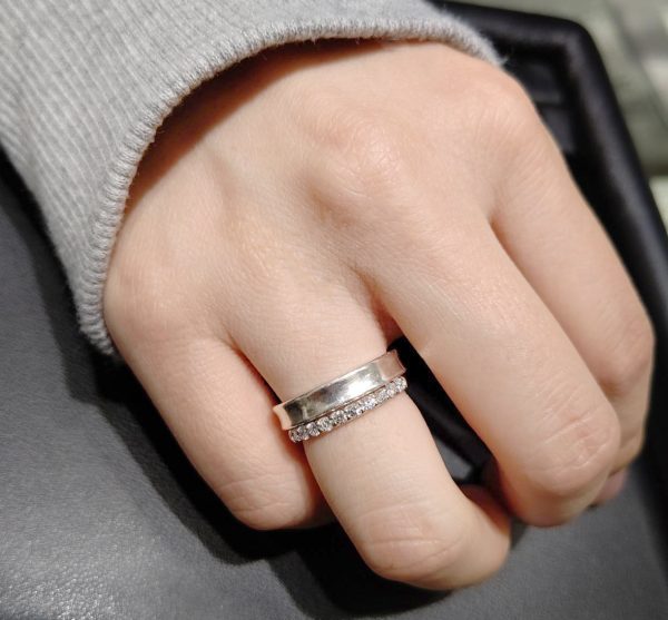 重ねづけ用のハーフエタニティリング | 京都で婚約指輪・結婚指輪・ダイヤモンドが卸価格で安い！｜レハイム京都店